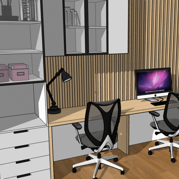 projekt zabudowy biurka giżycko mazury